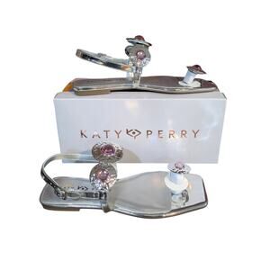NWB Katy Perry Collection Camie Stone Sandals Silver Size 9.5
